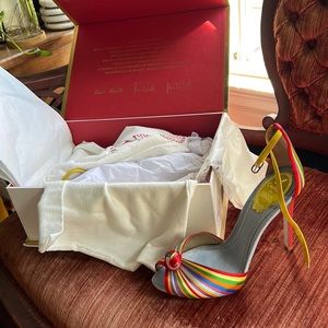 Brand new in box Rene Caovilla multi color heels.